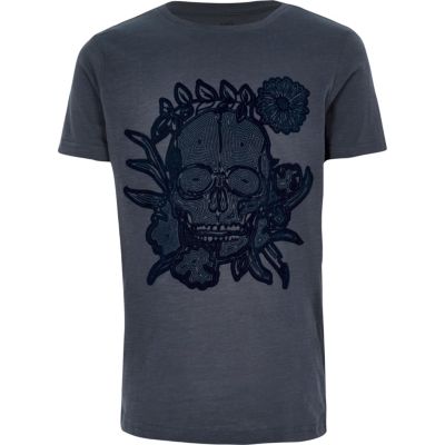 Boys navy skull t-shirt